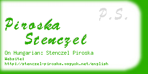 piroska stenczel business card